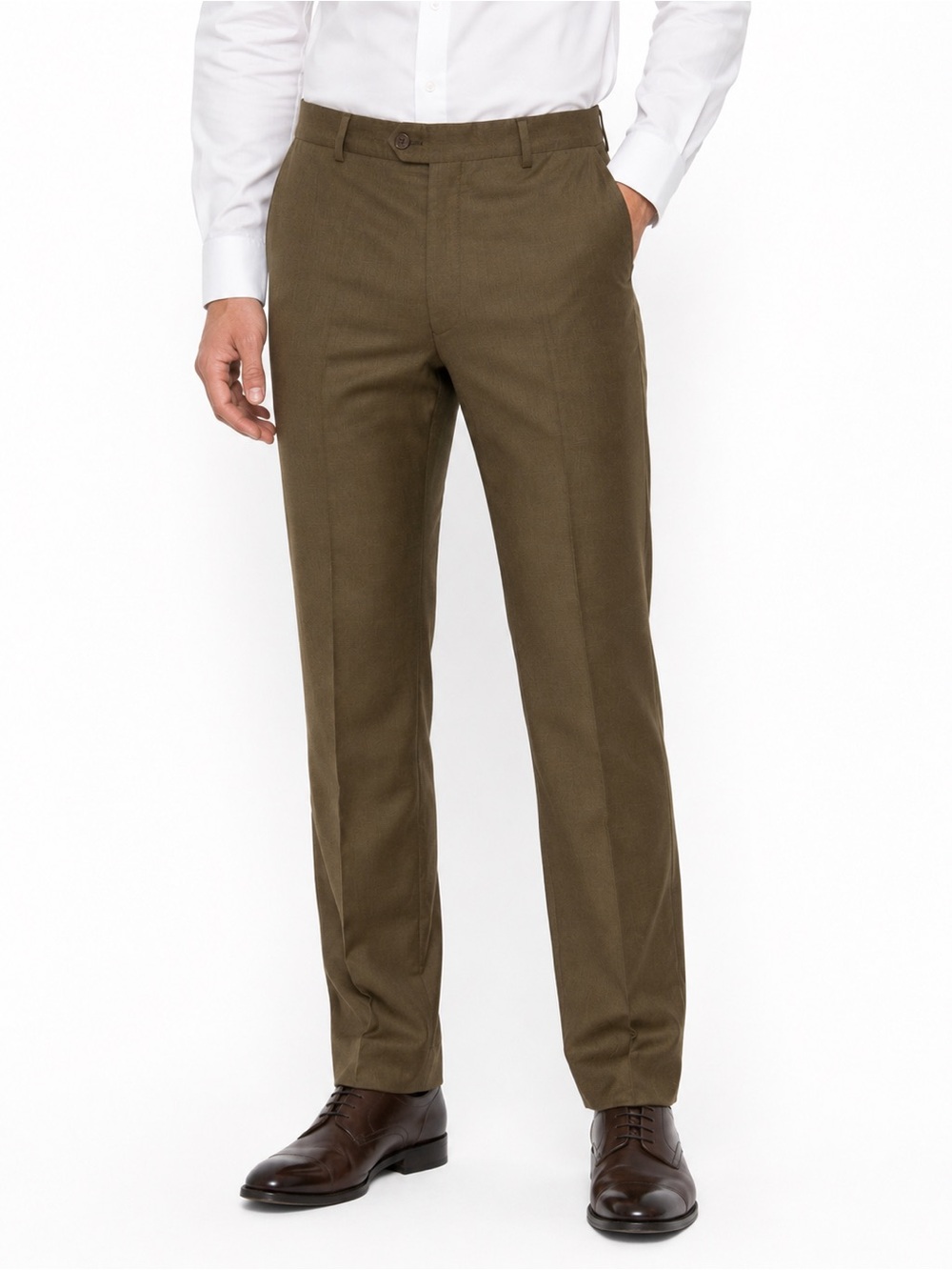 Santorelli Luxury Serge Men’s Dress Pants Size 36 Brown Tobacco 100% Virgin Wool